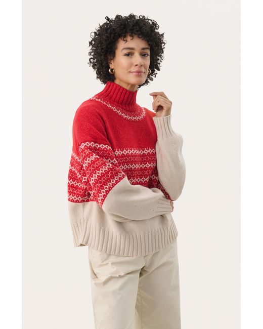 Part Two Pullover Regular Fit in het Red