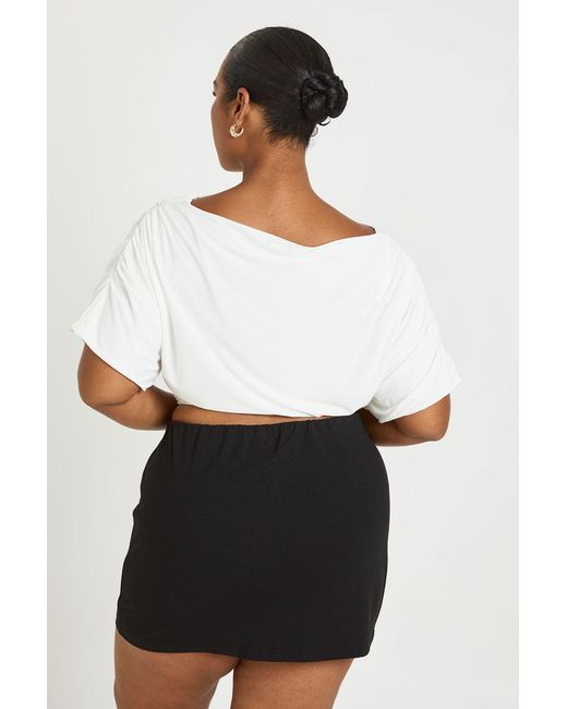Boohoo White Plus Basic Jersey Skort