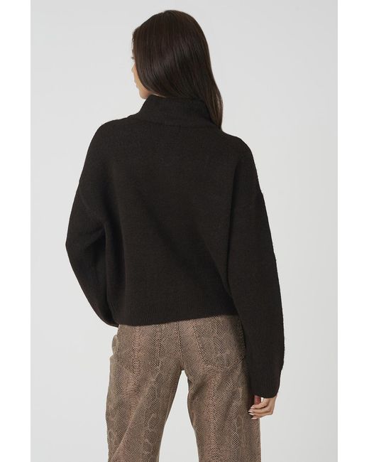 Brave Soul Brown Turtle Neck Knitted Bomber Style Jacket