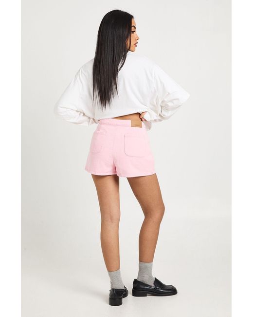 Boohoo Pink Denim Mini Short
