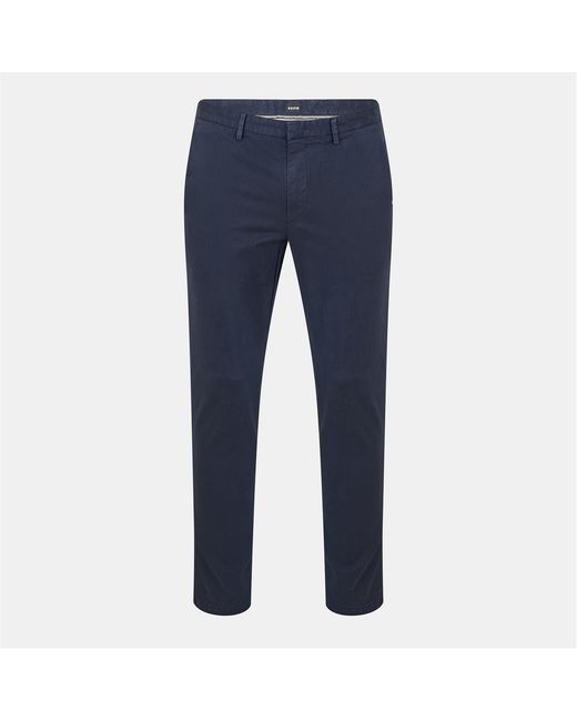 Boss Blue Kaito3 Solid Patterned Straight Chinos for men