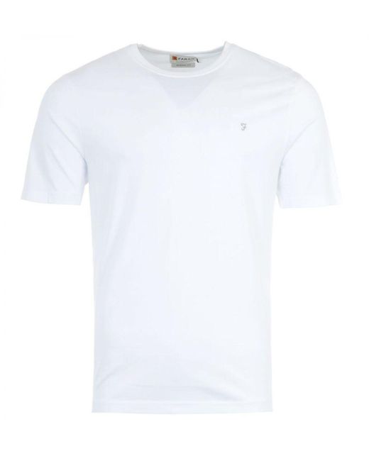 Farah Eddie T-shirt Met Ronde Hals Voor , Wit in het White voor heren