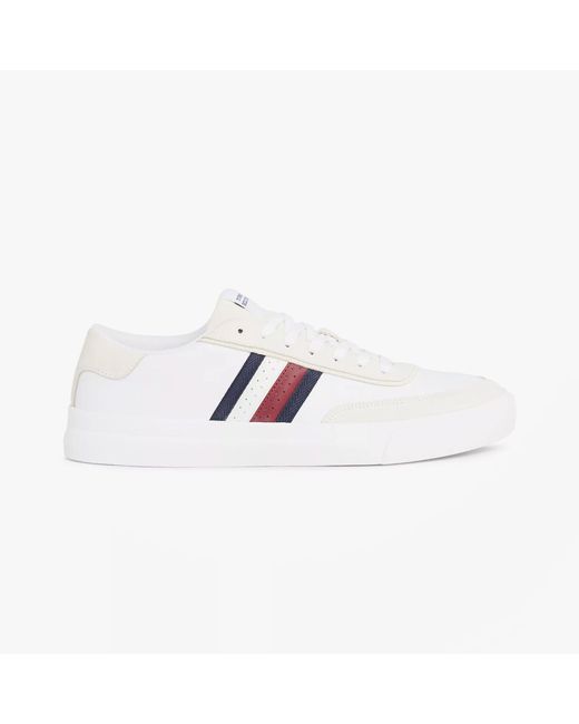 Tommy Hilfiger White Cupset Rwb Leather Sneakers for men