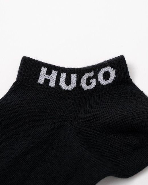 HUGO Black 3 Pack Combed Cotton Ankle Length Socks 001 for men