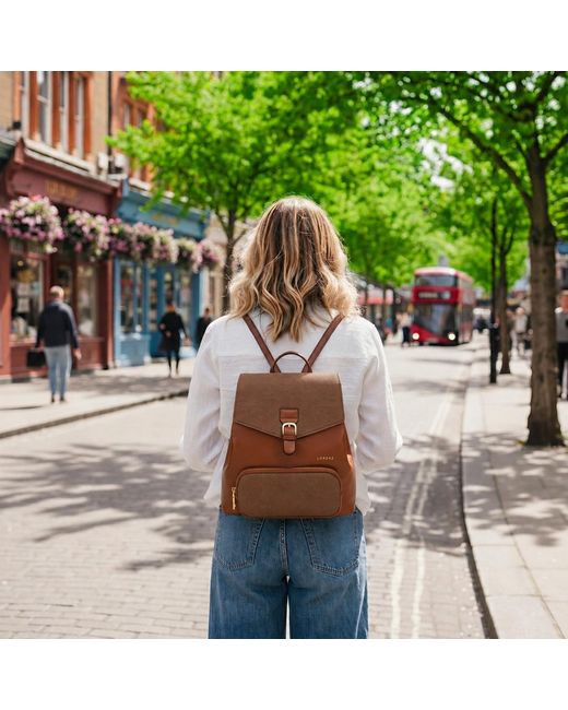 Woodland Leathers Brown Small Backpack, Stylish Work School Rucksack Bag