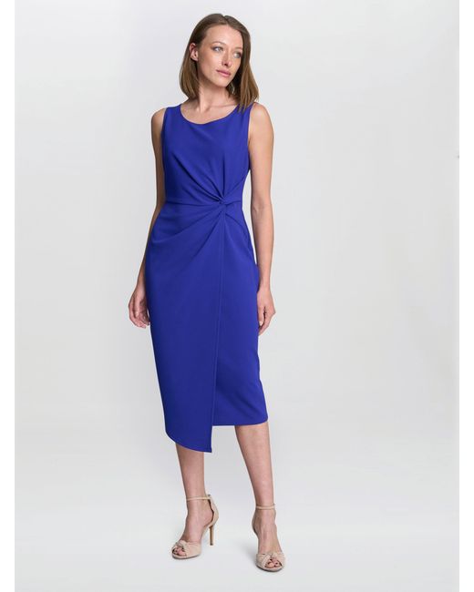 Gina Bacconi Blue Helena Pencil Skirt Dress