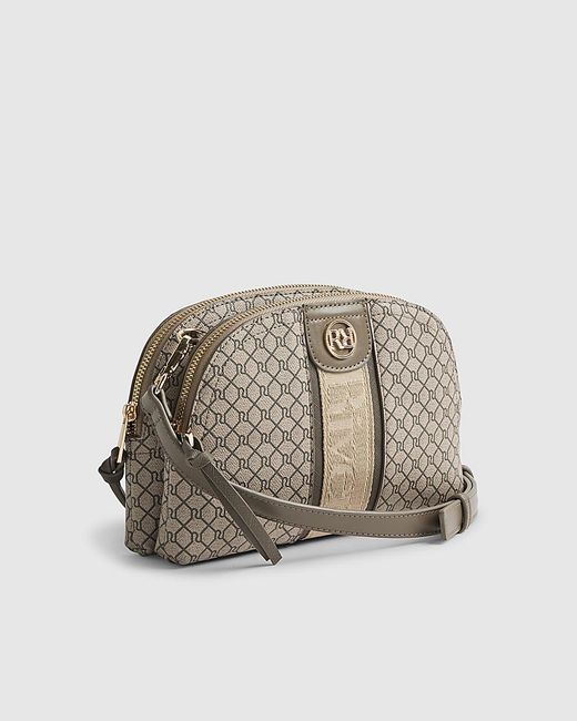 River Island Natural Crossbody Bag Monogram Pu