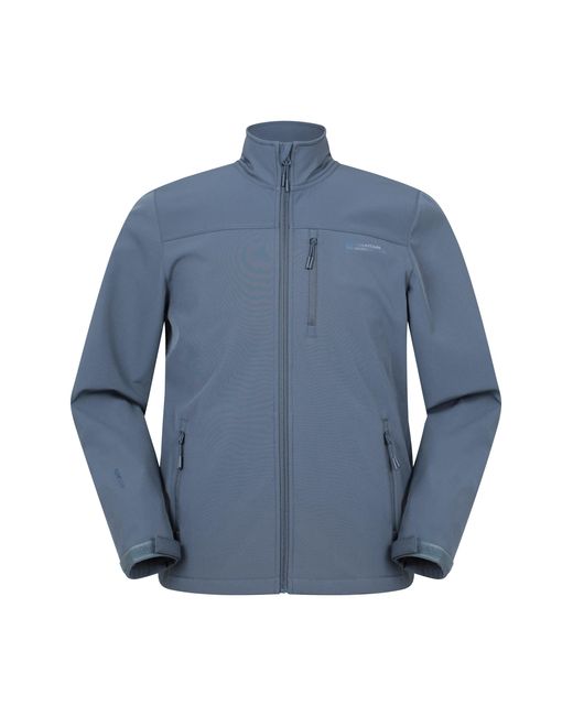 Mountain Warehouse Blue 'Grasmere' Softshell Jacket Water Resistant Everyday Activewear for men
