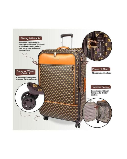 Infinity Leather Expandable Travel Luggage Strong Soft Shell Suitcases