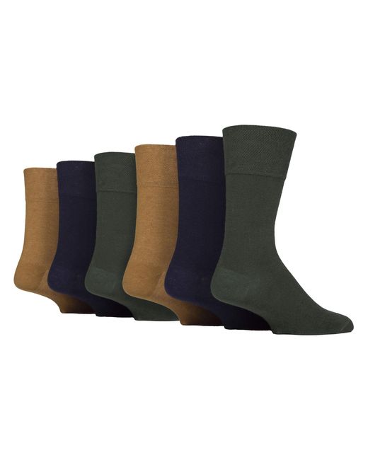 IOMI Blue 6 Pack Non Elastic Cotton Diabetic Socks With Seamless Toe for men