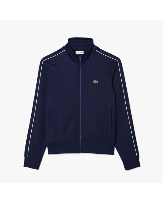 Lacoste Paris Piqué Track Jacket Met Rits In Blauw in het Blue voor heren