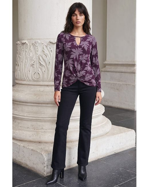 Roman Purple Leaf Keyhole Top