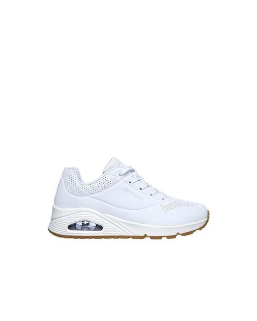 Skechers White Womenss Uno Stand On Air Trainers