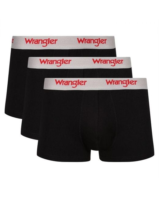 Wrangler Task 3 Pack Trunks in Black for Men