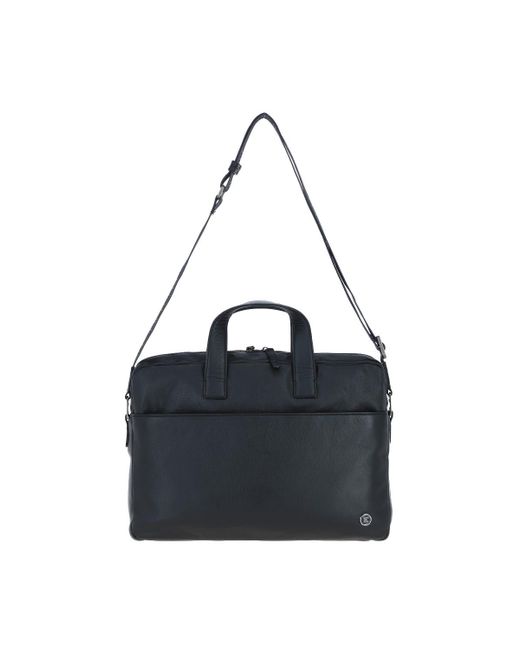 Brampton London Black 'Commandeer' Real Leather Laptop Bag for men