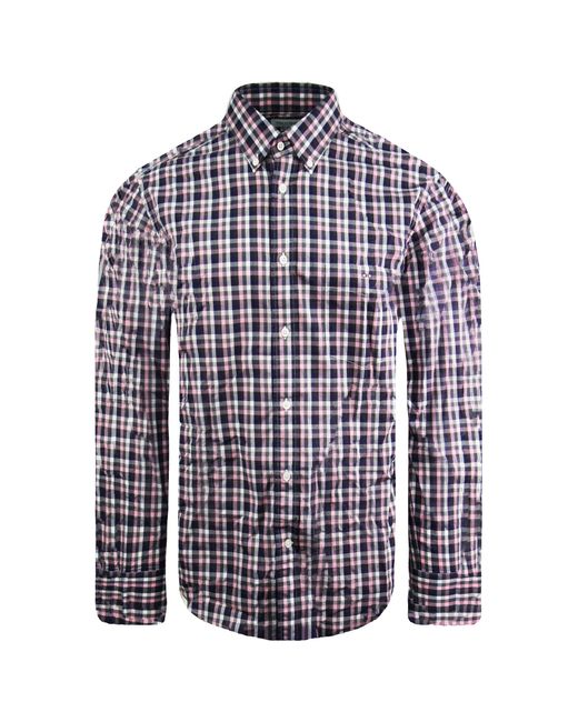 Eden Park Blue Paris Regular Checkered Oxford Shirt for men