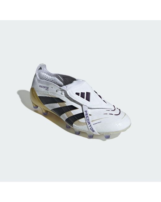 Adidas Originals White Predator Elite Fold-Over Tongue Soft Ground Boots