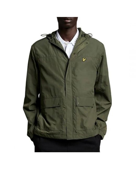 Lyle & Scott Green Hooded Pocket Jacket Nylon for men
