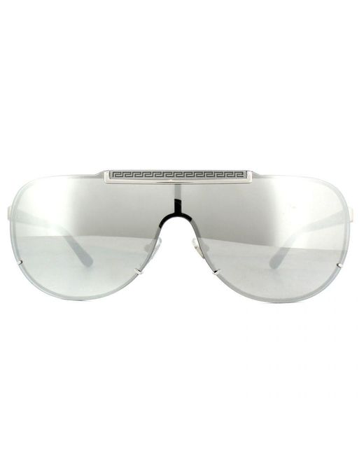 Versace Gray Sunglasses Ve2140 10006G Light Mirror Metal for men