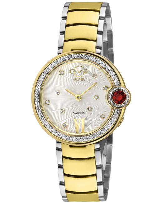 Gv2 Metallic Perugia Diamond Watch, Ipyg Case, Dial, Two-Toned Ss/Ipyg Bracelet