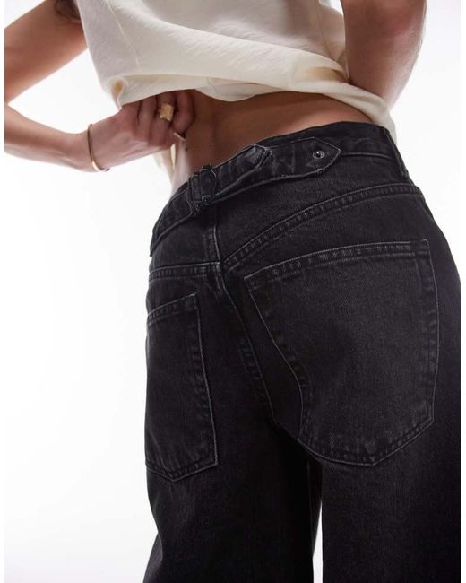 TOPSHOP Brown Cinch Low Rise Relaxed Jean