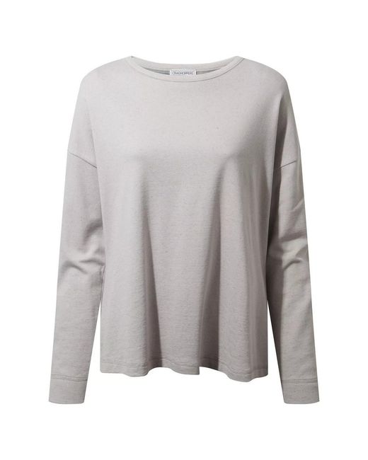 Craghoppers Gray Ladies Forres Long-Sleeved T-Shirt (Lunar Marl)