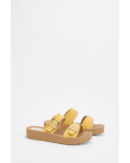 Oasis Multicolor Annalysee Faux Suede Open Toe Footbed Sandals
