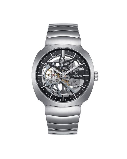 Heritor Metallic Magnus Stainless Steel-Band Watch for men
