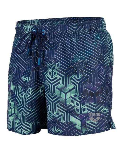Arena Blue Allover Beach Shorts for men