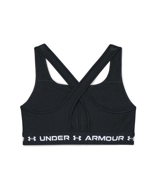 Under Armour Black Crossback Mid Matte Shine Sports Bra