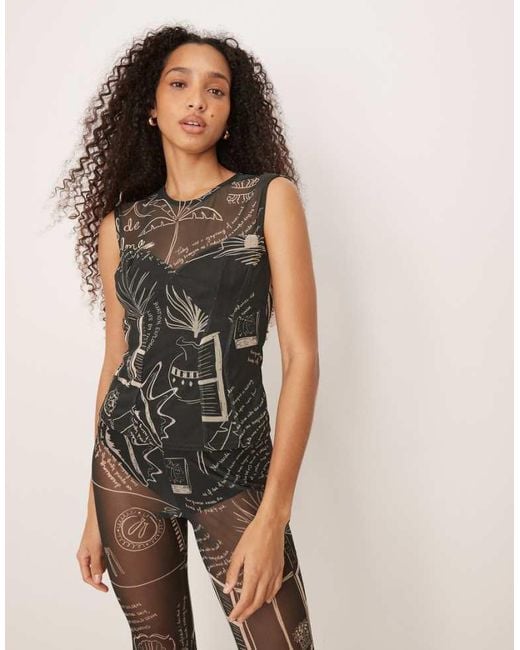 Never Fully Dressed Black Mesh Top Shirt Co-Ord