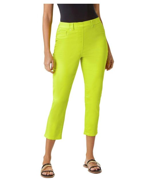 Roman Green Cropped Stretch Denim Jegging Cotton Capri Jean Leggings
