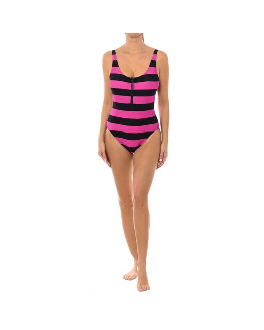 Michael Kors Red Classic Style Swimsuit With Zipper Mm4M810