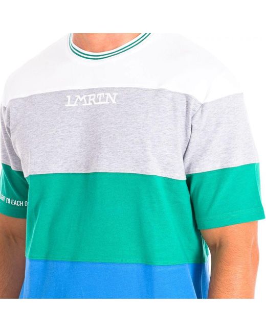 La Martina Blue Short Sleeve T-Shirt Tmr009-Js303 for men