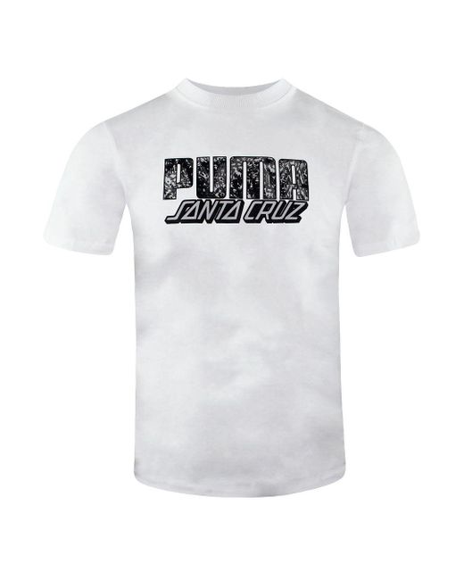 PUMA White X Santa Cruz Short Sleeve Crew Neck T-Shirt 532243 02 Cotton for men