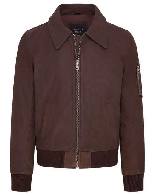 Infinity Leather Brown A2 Cowhide Bomber Jacket-Eura for men
