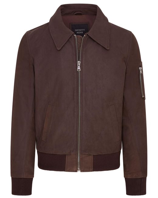 Infinity Leather Brown A2 Cowhide Bomber Jacket-Eura for men
