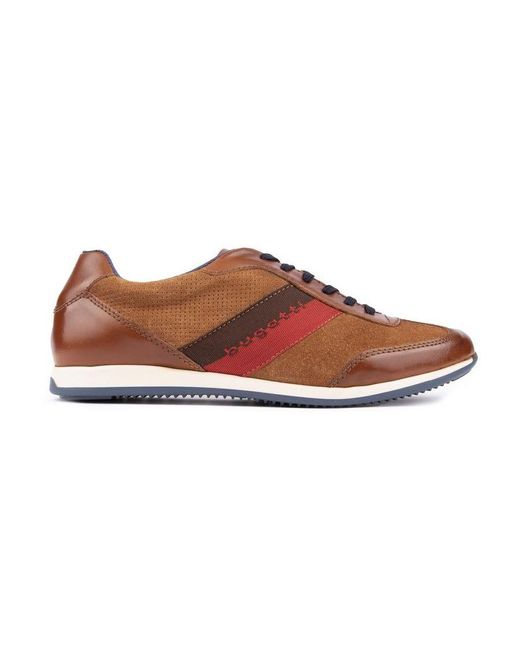Bugatti Brown Cognac Runner Trainers Leather for men