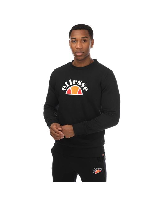 Ellesse Black Tessari Crewneck Sweatshirt for men