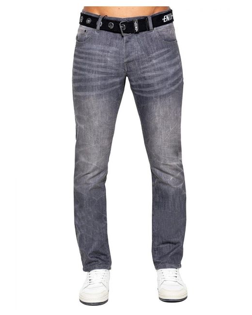 Enzo Blue Denim Straight Fit Jeans for men