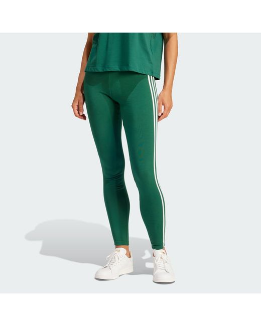 Adidas Originals Green 3-Stripes Leggings