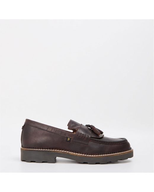 Farah Brown Morfield Moccasin Loafers With Lug Sole for men
