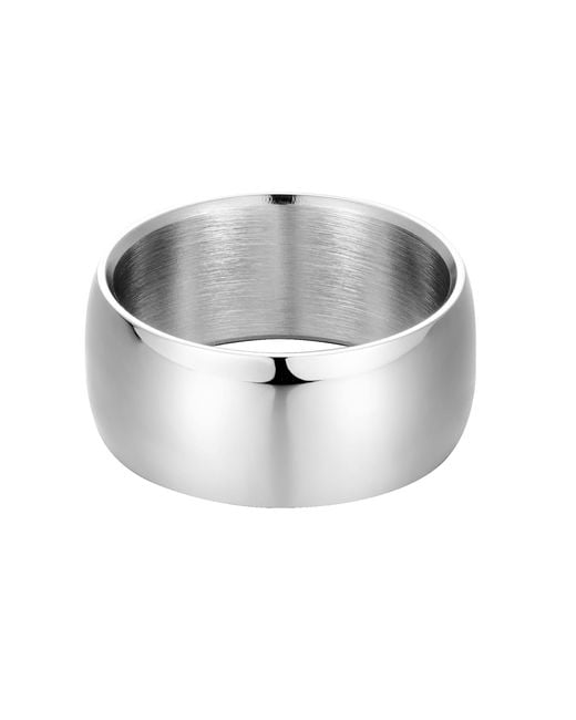 The Jewellery Stockroom Metallic Stainless Steel Polished 10Mm Chunky Cigar Band Ring