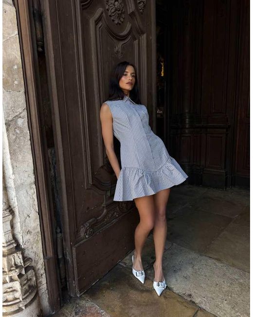 Labelrail Black X Barbara Ines Fitted Ripstop Button Through Mini Dress