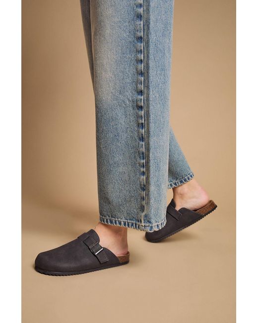 Oasis Blue Jackie Faux Nubuck Suede Closed Toe Footbed