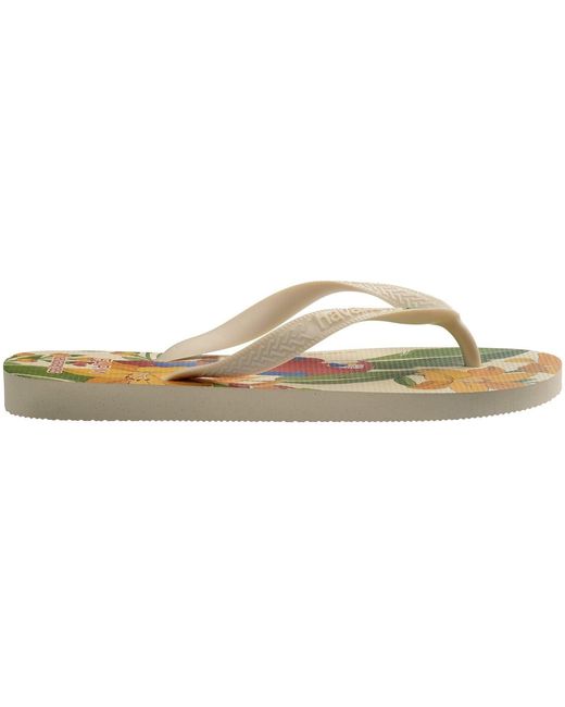Havaianas Natural Floral Patterned Thong Toe Flip Flops