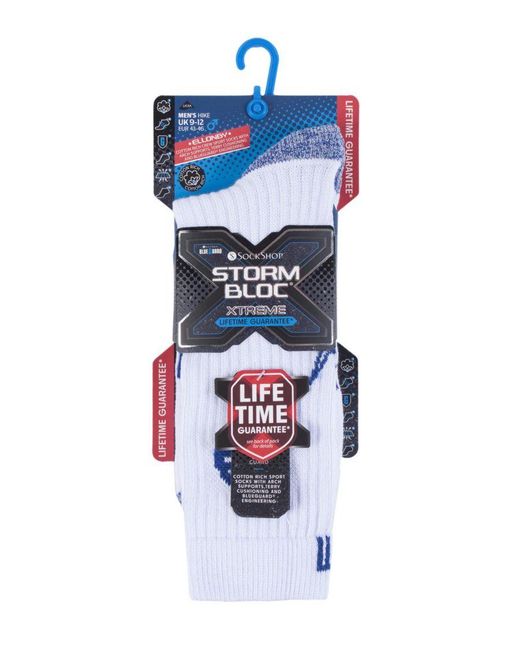 Storm Bloc Blue Anti Abrasion Cotton Sports Terry Cushioned Socks for men