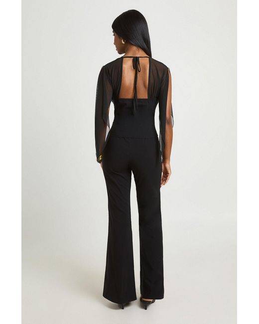 Boohoo Black Benglaine High Waist Flare Trouser