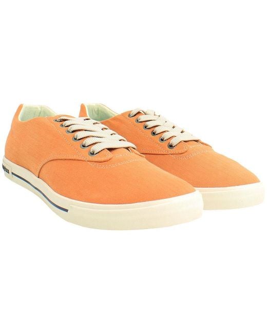 Seavees Orange Hermosa Surfwash Plimsolls Canvas for men