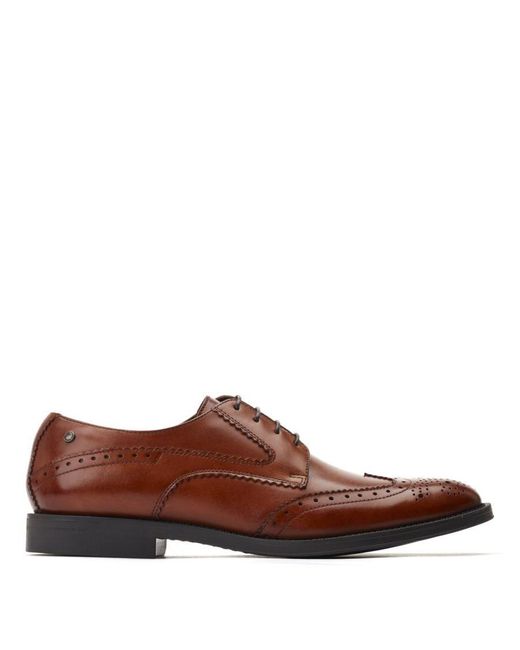Base London Brown Cochran Waxy Brogue Shoes Leather for men